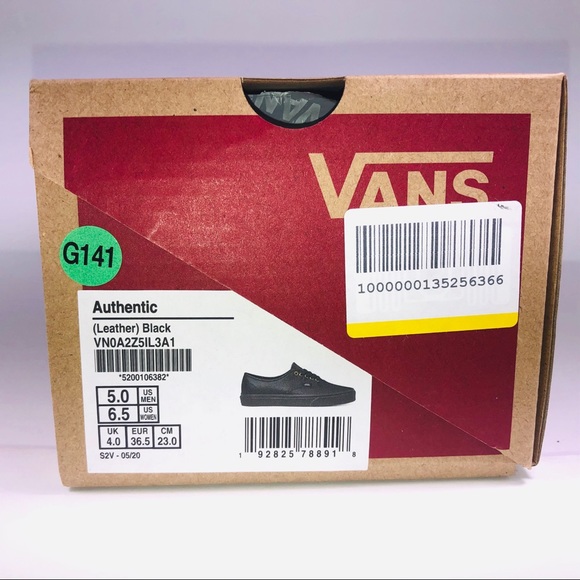 VANS Authentic Soft Leather Triple Black Sneakers - Picture 8 of 11